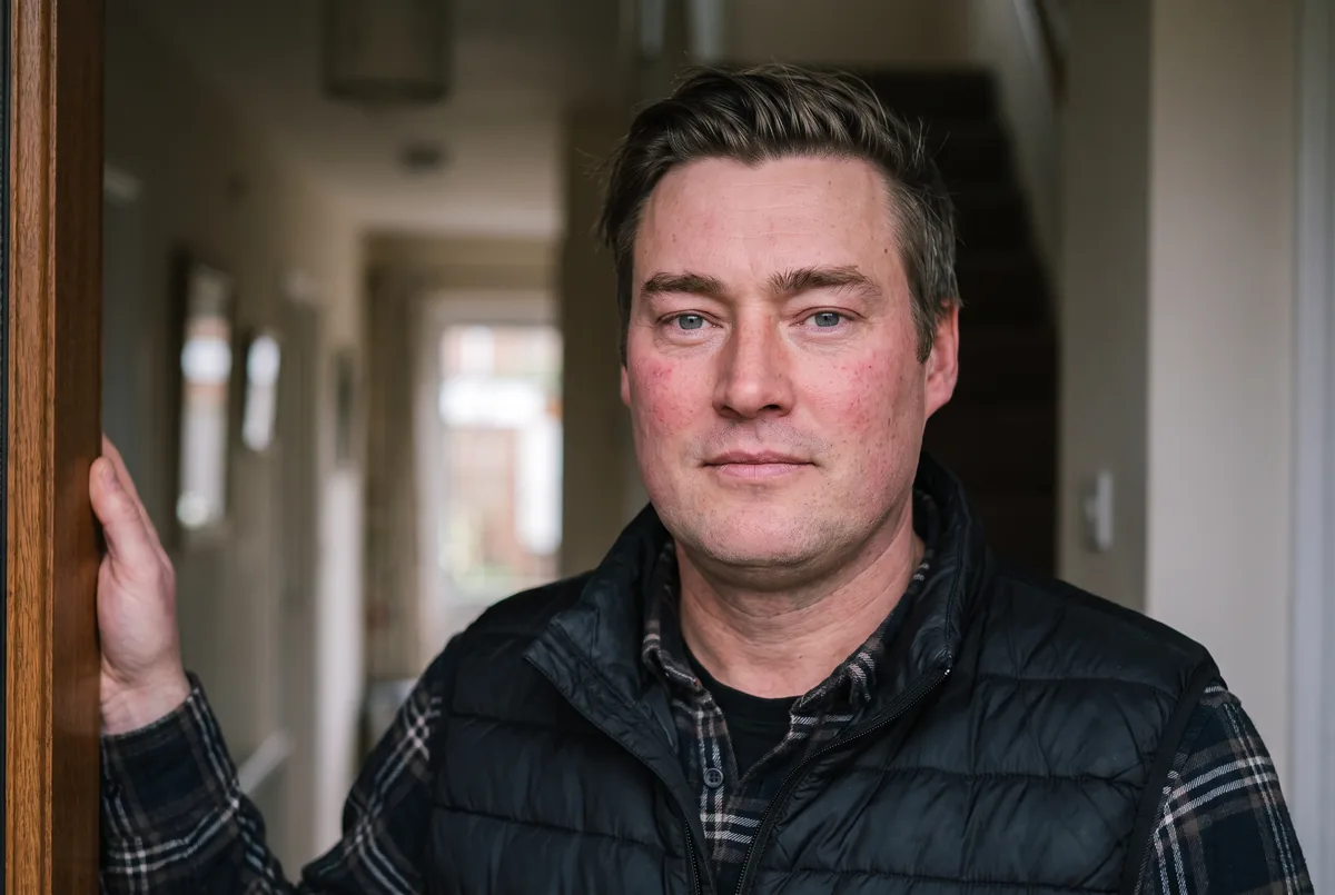 Sunny Schrijvers van Trizo in de deuropening bij een klant